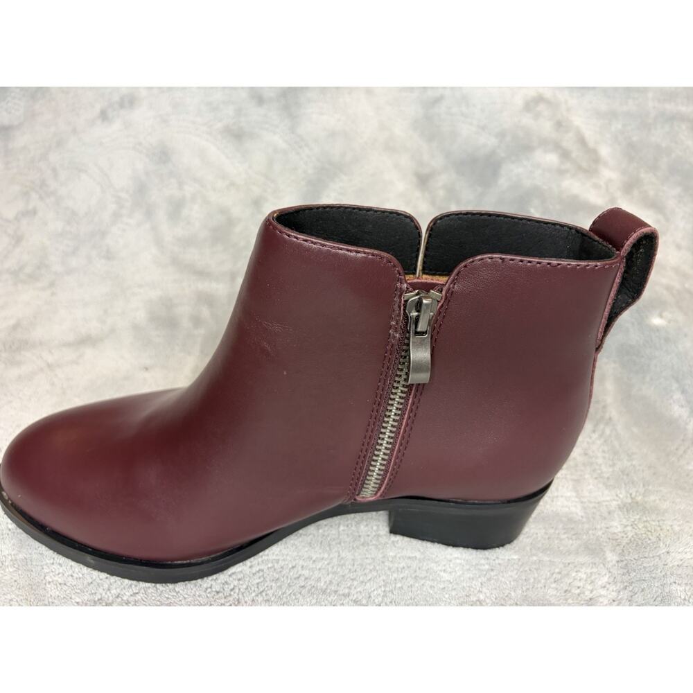 WYDR Studios Metro Muse Everyday Zip Bootie Wine Red Leather Women's Size 9 - Picture 5 of 10